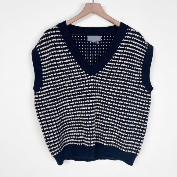 Anthropologie Oversized Sweater Vest Boxy Preppy Vintage Inspired Retro 80s 90s - Picture 4 of 10